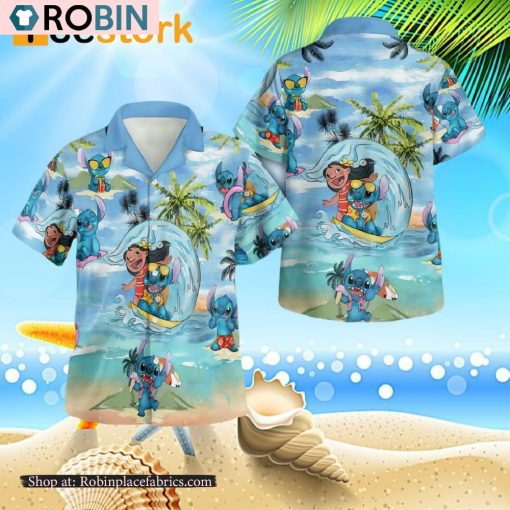 Lilo And Stitch 3D Button Hawaiian Shirt