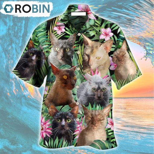Lykoi Cat Love Beautiful Flower Hawaiian Shirt, Gìt for Summer Shirt