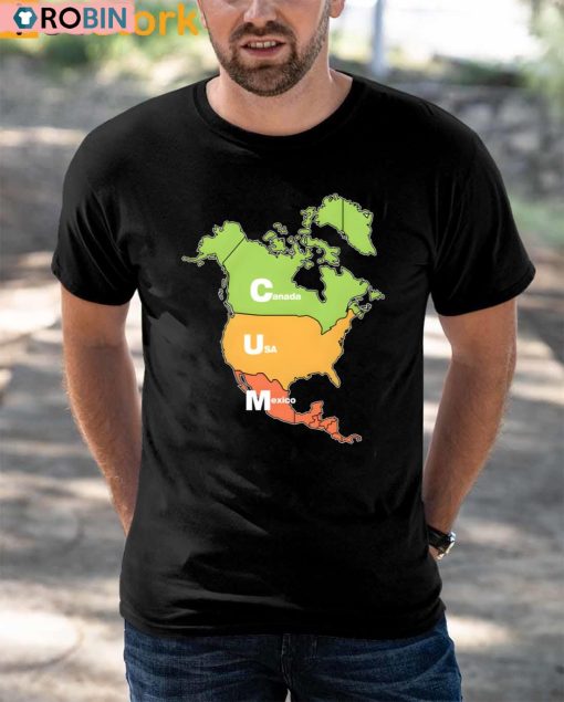 Map Canada Usa And Mexico Shirt