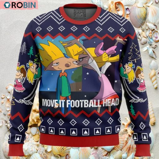 Move It Football Head Hey Arnold Ugly Christmas Sweater