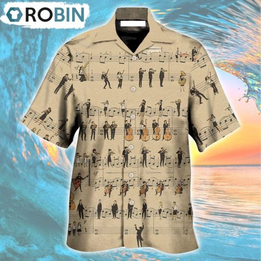 Music Note Retro Music Lover Hawaiian Shirt, Gìt for Summer Shirt