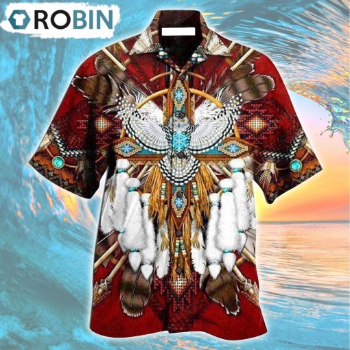 Native Dreamcatcher Sunset Hawaiian Shirt, Gìt for Summer Shirt