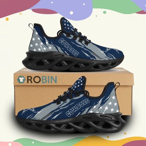 NFL Dallas Cowboys Custom Printed Breathable Shoes, Cowboys Gifts for Fans