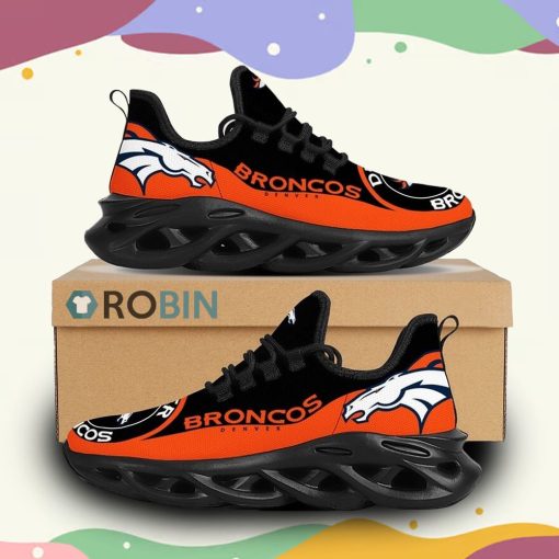 NFL Denver Broncos Custom Printed Breathable Sneaker, Broncos Gear