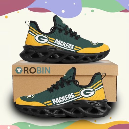 NFL Green Bay Packers Max Soul Shoes Sneakers Sport Shoes, Green Bay Packers Team Gifts