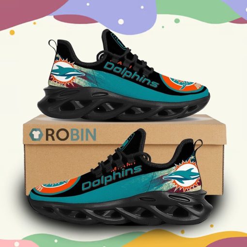 NFL Miami Dolphins Max Soul Shoes Sneakers, Dolphins Gifts