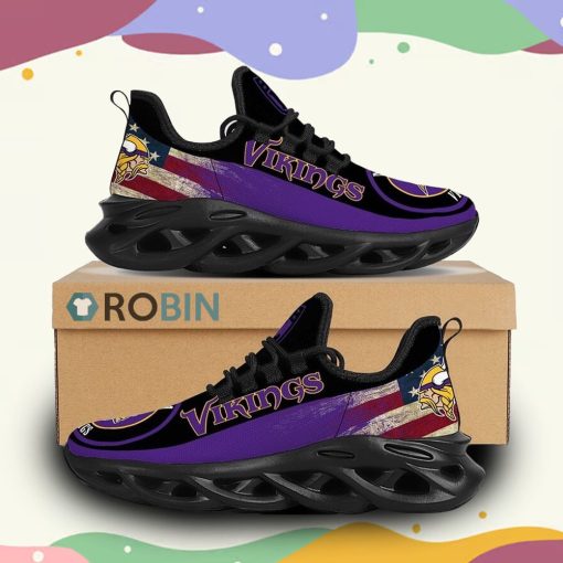 NFL Minnesota Vikings Custom Printed Breathable Shoes, Minnesota Vikings Gifts