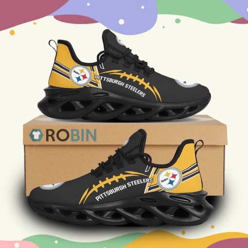 NFL Pittsburgh Steelers Max Soul Shoes Sneakers Sport Shoes, Pittsburgh Steelers Team Gifts