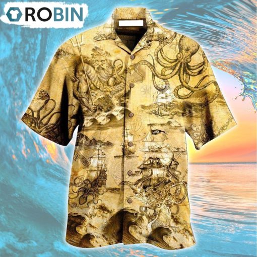 Octopus Amazing And Sail Retro Hawaiian Shirt, Gìt for Summer Shirt