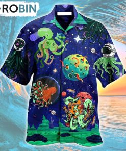 Octopus Astronaut Style Hawaiian Shirt, Gìt for Summer Shirt