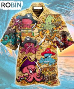 Octopus Captain Pirates Hawaiian Shirt, Gìt for Summer Shirt