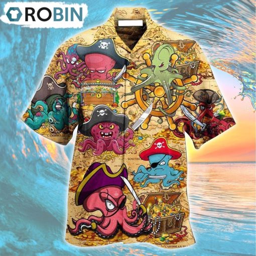 Octopus Captain Pirates Hawaiian Shirt, Gìt for Summer Shirt