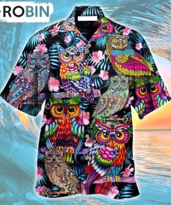 Owl And Nice Flowers Hawaiian Shirt, Gìt for Summer Shirt