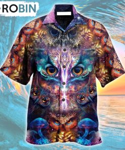 Owl Awesome Eyes Mysterious Hawaiian Shirt, Gìt for Summer Shirt