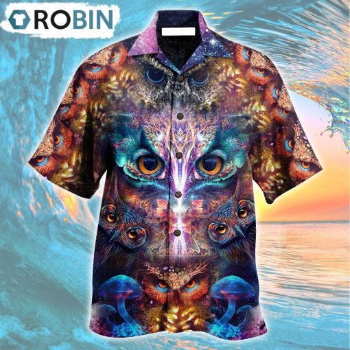 Owl Awesome Eyes Mysterious Hawaiian Shirt, Gìt for Summer Shirt