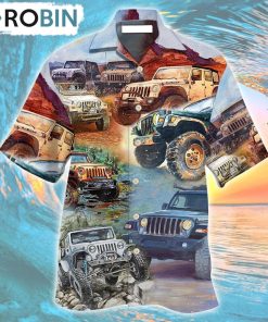 Painting Classic Jeep Vintage Hawaiian Shirt, Gìt for Summer Shirt