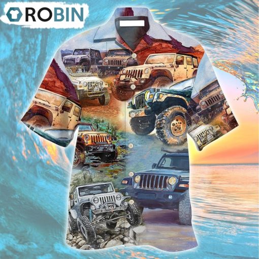 Painting Classic Jeep Vintage Hawaiian Shirt, Gìt for Summer Shirt