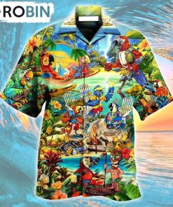 Party Of Parrots In Hawaii Hawaiian Shirt, Gìt for Summer Shirt