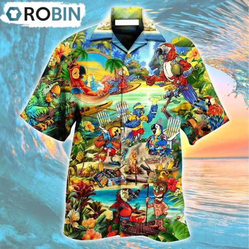 Party Of Parrots In Hawaii Hawaiian Shirt, Gìt for Summer Shirt