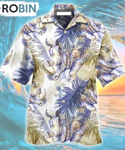 Rhino Art Tropical Leaf Style Hawaiian Shirt, Gìt for Summer Shirt Rhino Art Tropical Leaf Style Hawaiian Shirt, Gìt for Summer Shirt