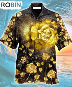 Rose Gold Flowers Hawaiian Shirt, Gìt for Summer Shirt Rose Gold Flowers Hawaiian Shirt, Gìt for Summer Shirt