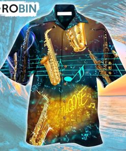 Saxophone Music All Night Hawaiian Shirt, Gìt for Summer Shirt