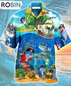 Shark Amazing Pirate Sharks Hawaiian Shirt, Gìt for Summer Shirt