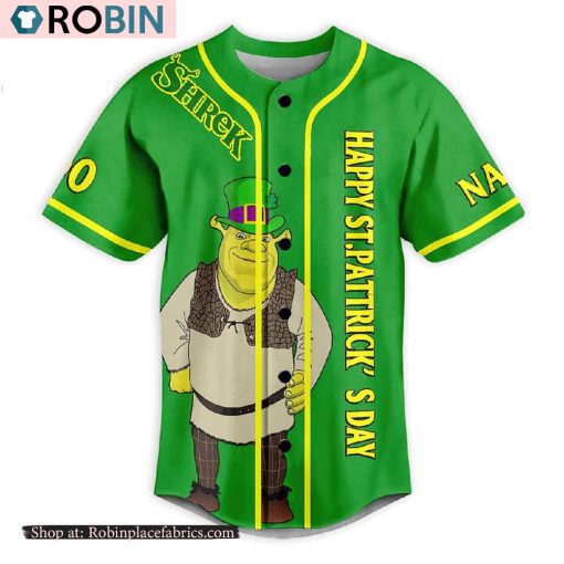 Shrek Happy St Patricks Day I Believe In Luck Custom Baseball Jersey