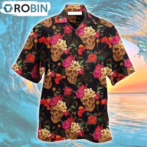 Skull Amazing Flowers Sugar Hawaiian Shirt, Gìt for Summer Shirt