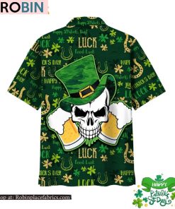 Skull Beer Green Irish St Patricks Day Hawaiian Shirt