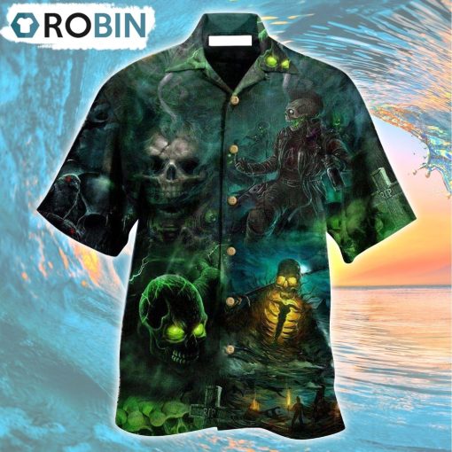 Skull No Flesh No Brain But Still In Pain Dark Style Hawaiian Shirt, Gìt for Summer Shirt