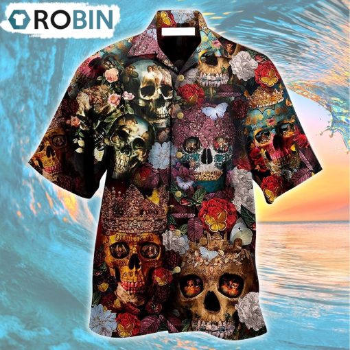 Skull Queen Love Flowers Hawaiian Shirt, Gìt for Summer Shirt