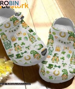 St Patricks Day Irish Luck Gnome Pattern Crocband Crocs