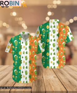 St Patricks Day Shamrock Beer Coin Hawaiian Shirt