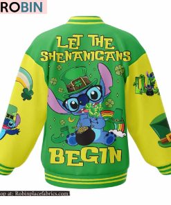 Stitch Let the Shenanigans Begin St Patricks Day Baseball Jacket Stitch Let the Shenanigans Begin St Patricks Day Baseball Jacket