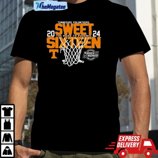 Tennesse Volunteers 2024 Ncaa Sweet Sixteen 16 The Road To Phoenix March Madness Shirt
