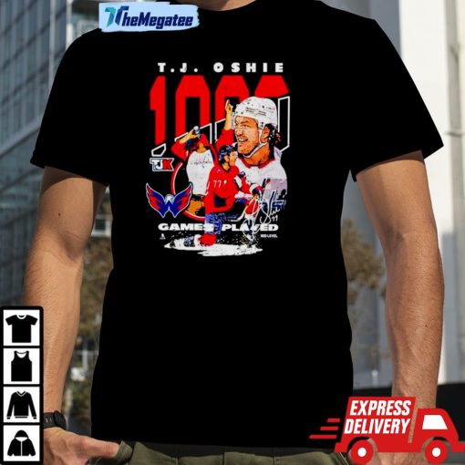 Tj Oshie Washington Capitals 1000 Games Played Signature Shirt