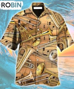 Trombone Music Notes Style Hawaiian Shirt, Gìt for Summer Shirt Trombone Music Notes Style Hawaiian Shirt, Gìt for Summer Shirt