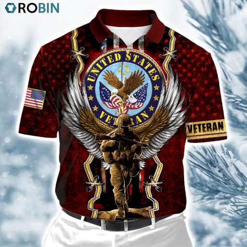 Us Veteran Eagle And The Solider Ver5 Polo Shirt
