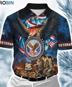 Us Veteran Eagle Honor The Fallen Ver7 Polo Shirt