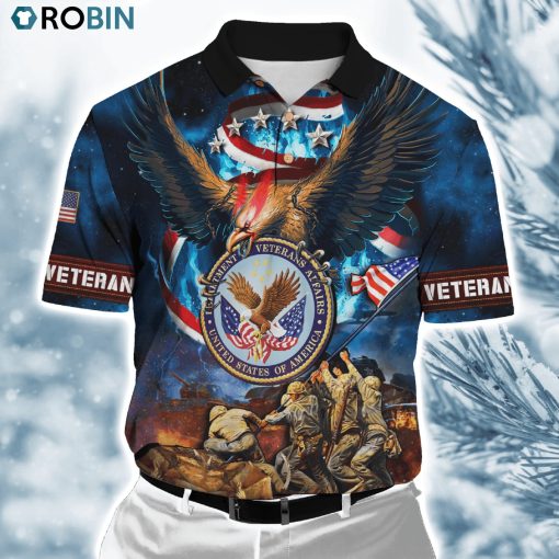 Us Veteran Eagle Honor The Fallen Ver7 Polo Shirt