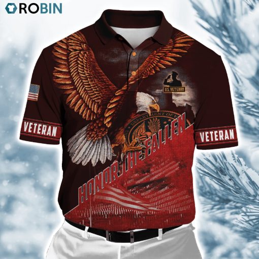 Us Veteran Eagle Honor The Fallen Ver9 Polo Shirt