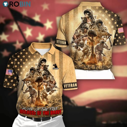 Us Veteran Home Of The Free Because Of The Brave ver1 Polo Shirt