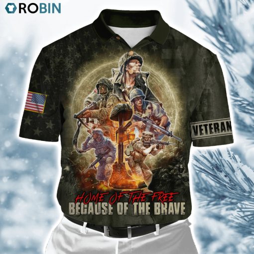 Us Veteran Home Of The Free Because Of The Brave ver2 Polo Shirt
