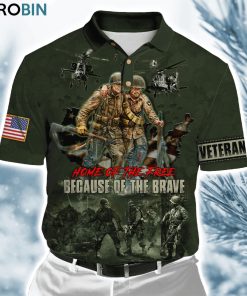 Us Veteran Home Of The Free Because Of The Brave ver3 Polo Shirt