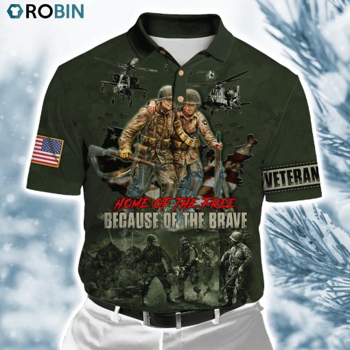 Us Veteran Home Of The Free Because Of The Brave ver3 Polo Shirt