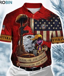 Us Veteran Home Of The Free ver1 Polo Shirt