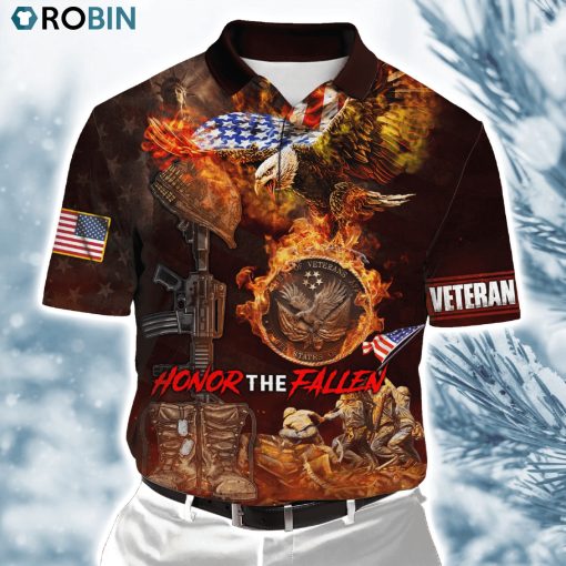 Us Veteran Honor The Fallen V10 Polo Shirt
