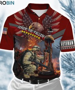 Us Veteran Honor The Fallen  Ver1 Polo Shirt
