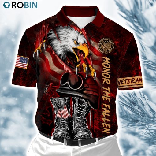 Us Veteran Honor The Fallen  Ver5 Polo Shirt